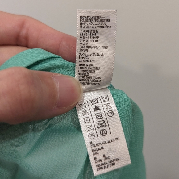 American Apparel Teal Chiffon Pleated Skirt - Picture 4 of 5